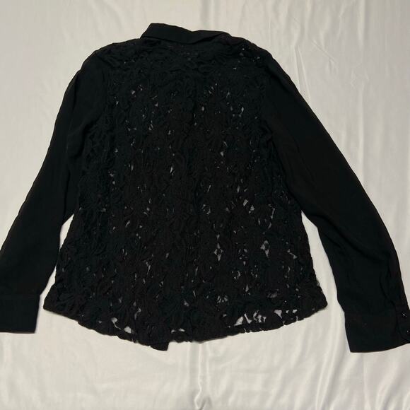 I.N. Studio Top Cover Up See Through Long Sleeve XL Black - Picture 5 of 7
